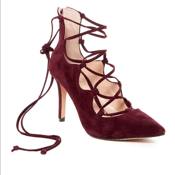 Vince Camuto Shoes - Vince Camuto Red Lace Up Heels